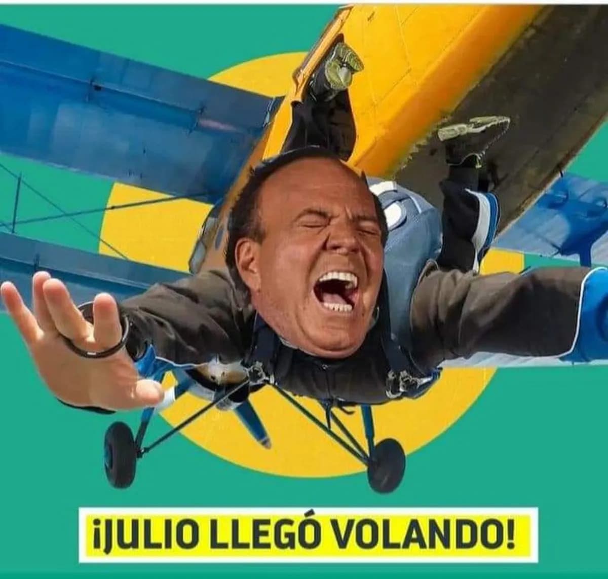 Julio llegó volando